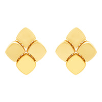14Kt Yellow Gold Polished Square Station Earrings