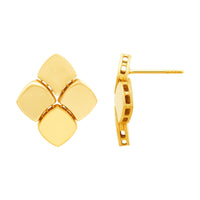 14Kt Yellow Gold Polished Square Station Earrings