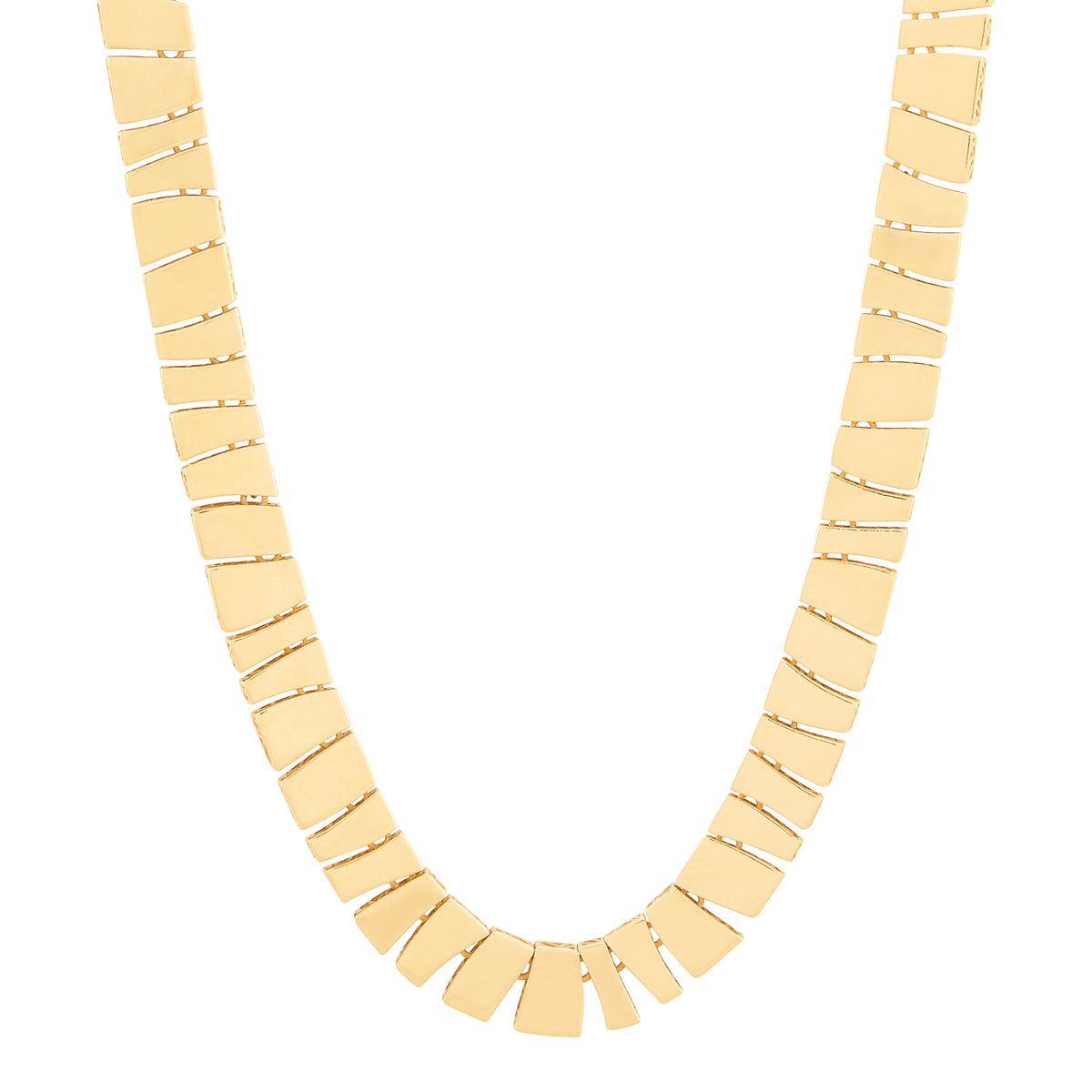 14Kt Yellow Gold 16" Polished Geometric Link Necklace