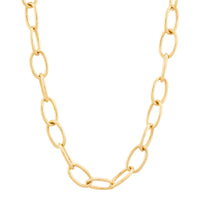 14Kt Yellow Gold Semi-Solid Large Oval Link Chain Necklace