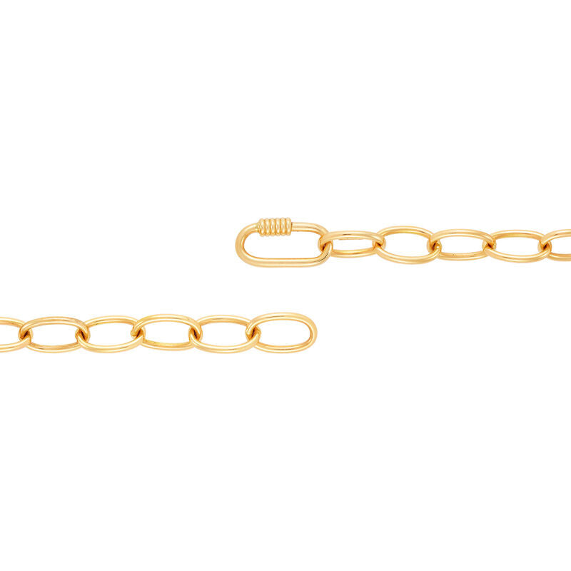 14Kt Yellow Gold Semi-Solid Large Oval Link Chain Necklace