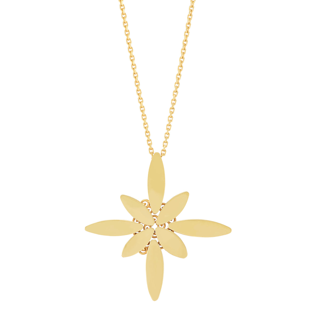 14Kt Yellow Gold Flower Pendant