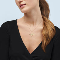 14Kt Yellow Gold Flower Pendant
