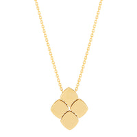 14Kt Yellow Gold Solid Satin Finish Square Pendant