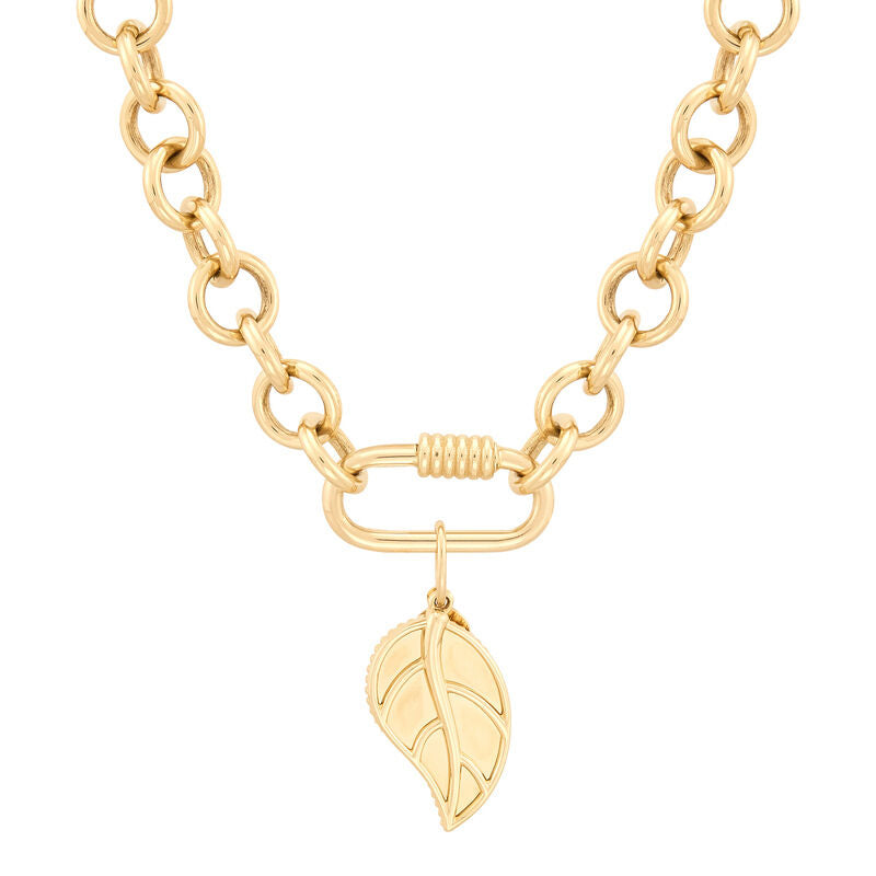 14Kt Yellow Gold Polished Leaf Charm