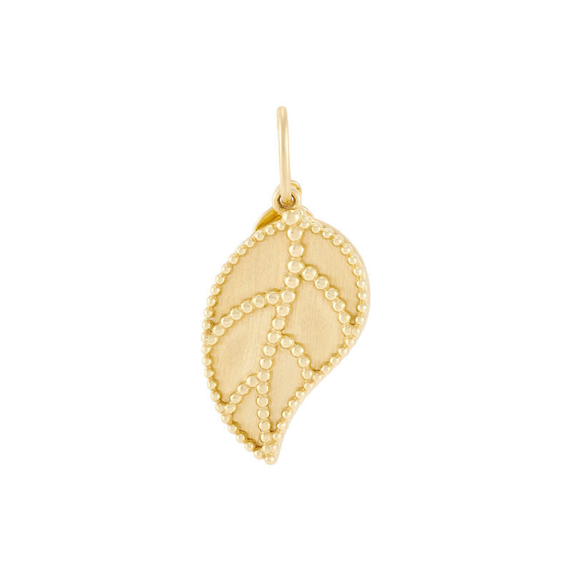 14Kt Yellow Gold Polished Leaf Charm