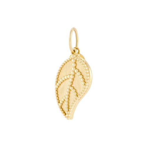 14Kt Yellow Gold Polished Leaf Charm