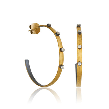 Lika Behar 24Kt Gold & Oxidized Sterling Silver Fusion Earrings