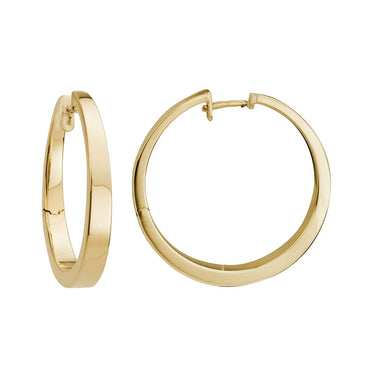 Lasker Lux 14Kt Yellow Gold 32mm Tapered Hoop Earrings