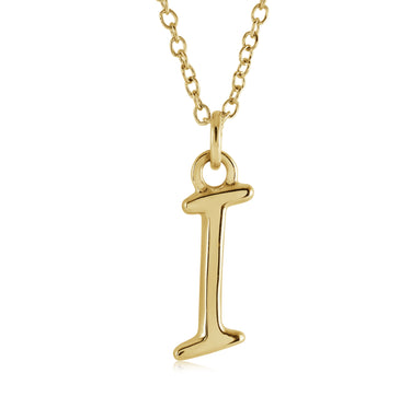 Veloria Gold Plated Stainless Steel Cursive Initial I Pendant