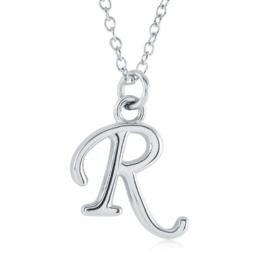 Veloria Stainless Steel Cursive Initial R Pendant