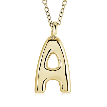 Veloria Gold Plated Stainless Steel Bubble Initial A Pendant