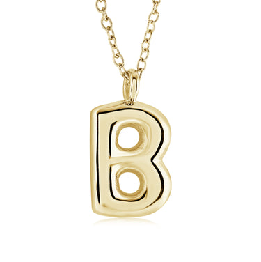 Veloria Gold Plated Stainless Steel Bubble Initial B Pendant