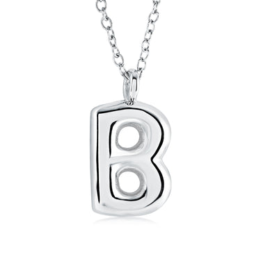 Veloria Stainless Steel Bubble Initial B Pendant
