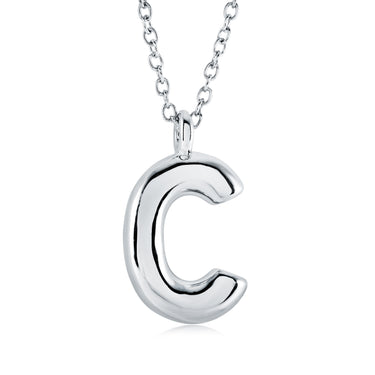 Veloria Stainless Steel Bubble Initial C Pendant