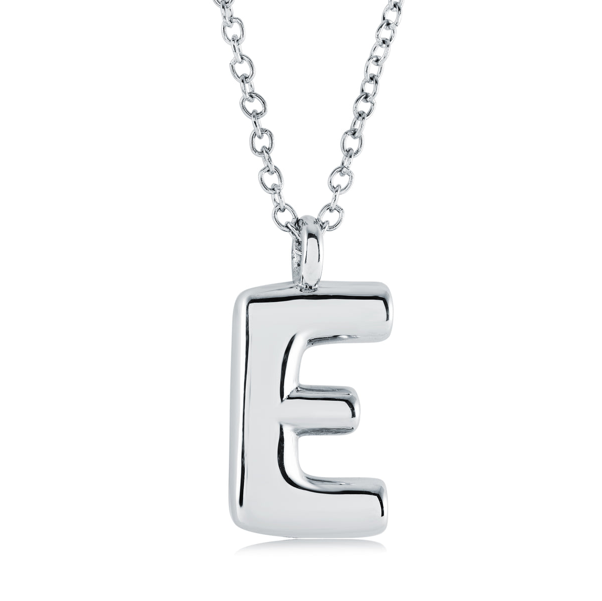 Veloria Stainless Steel Bubble Initial E Pendant