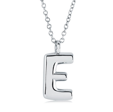 Veloria Stainless Steel Bubble Initial E Pendant