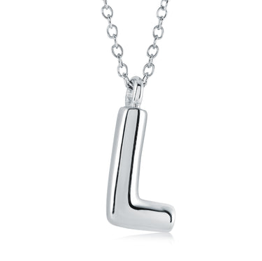 Veloria Stainless Steel Bubble Initial L Pendant