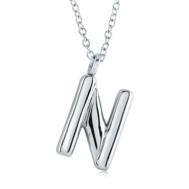 Veloria Stainless Steel Bubble Initial N Pendant