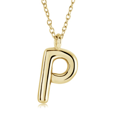Veloria Gold Plated Stainless Steel Bubble Initial P Pendant