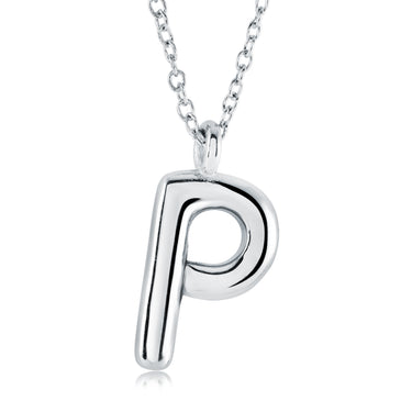 Veloria Stainless Steel Bubble Initial P Pendant