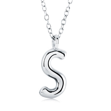 Veloria Gold Plated Stainless Steel Bubble Initial S Pendant
