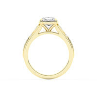 Lasker Big Rocks 14Kt Yellow Gold Vintage Collection Ring With 3.11ct Lab-Grown Elongated Cushion Center Diamond