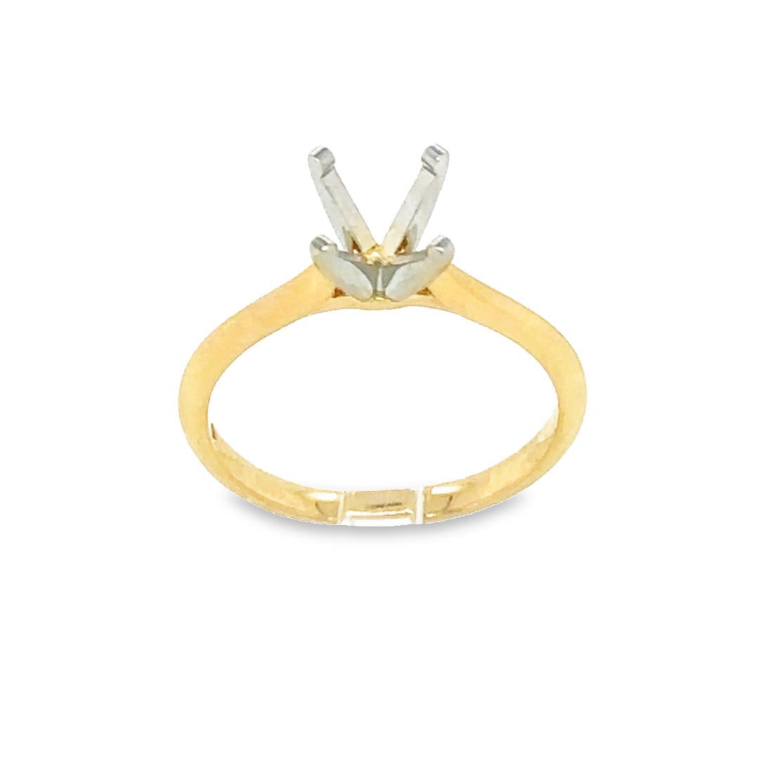 14Kt Yellow Gold Petite 2mm Tapered Knife-Edge Solitaire Ring Mounting