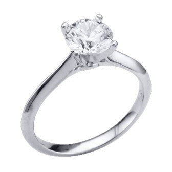 14Kt White Gold 2mm Knife-Edge Solitaire Ring Mounting