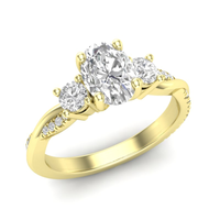 14kt Yellow Gold Twisted 3-Stone Diamond Ring