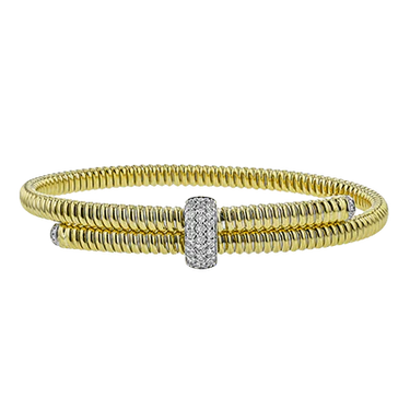 Simon G. 18Kt Yellow Gold 0.36cttw Diamond Bypass Bangle Bracelet