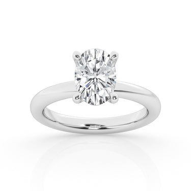 14Kt White Gold Oval 3.01ct Lab-Grown Center Diamond Solitaire Ring
