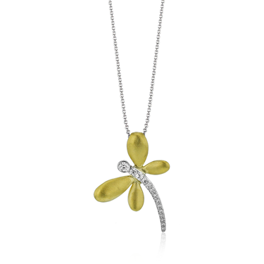 Simon G. 18Kt Yellow and White Gold Butterfly Pendant