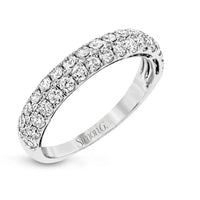 Simon G-18Kt White Gold 2-Row Band with Natural Diamonds
