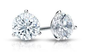 14Kt White Gold Classic Stud Earrings 3.06cttw Lab-Grown Diamonds