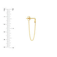 14Kt Yellow Gold You & Me Interlocked Dangle Chain Earrings