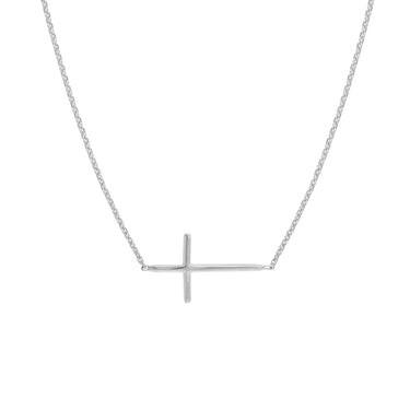 14Kt White Gold East-West Cross Pendant
