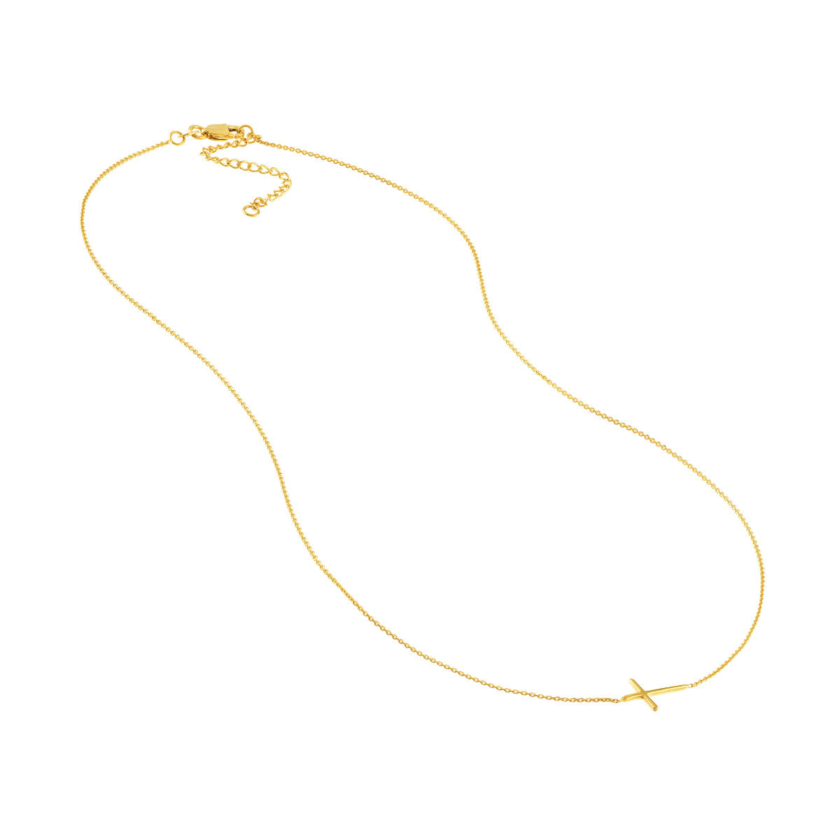 14Kt Yellow Gold East-West Cross Pendant