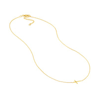 14Kt Yellow Gold East-West Cross Pendant