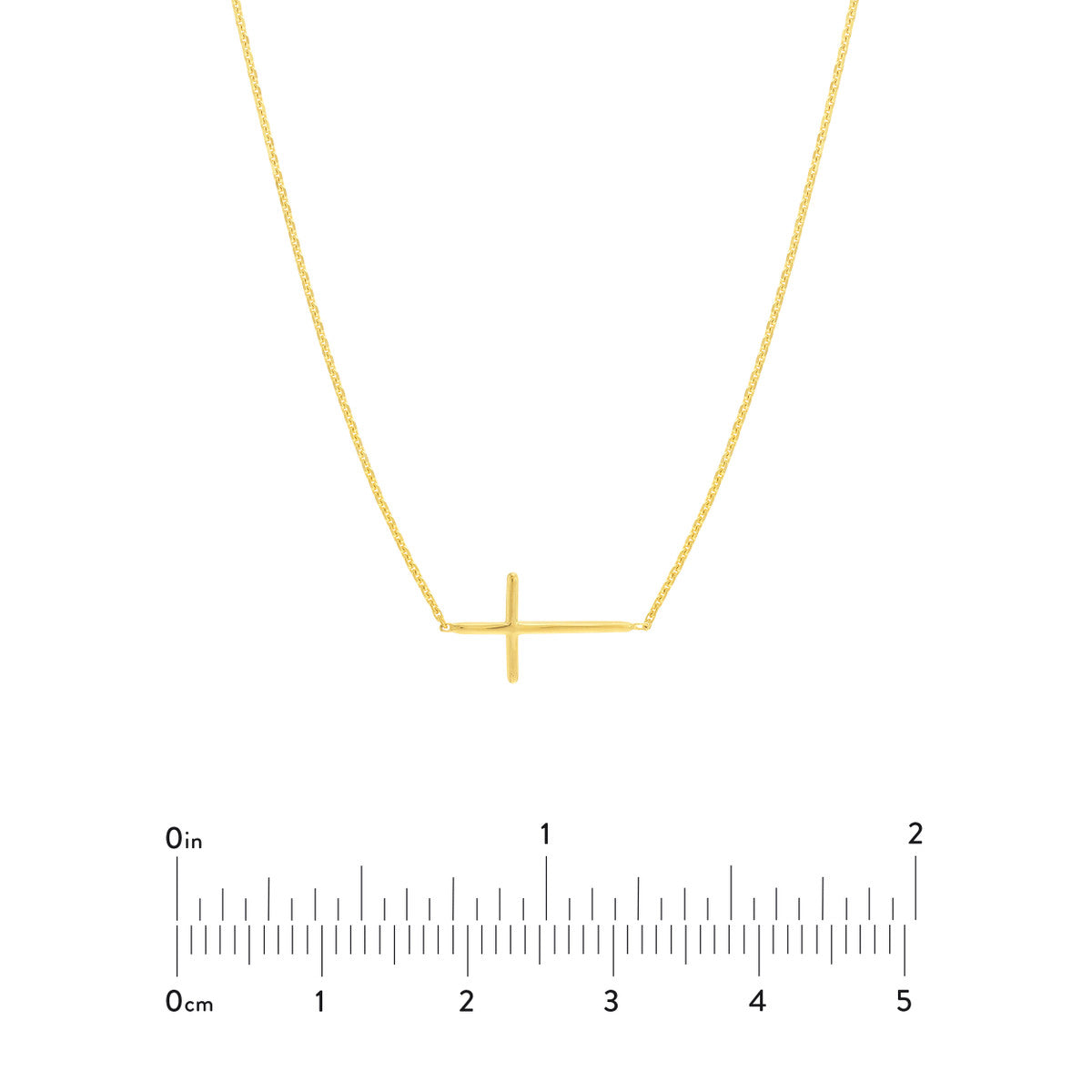 14Kt Yellow Gold East-West Cross Pendant