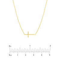 14Kt Yellow Gold East-West Cross Pendant