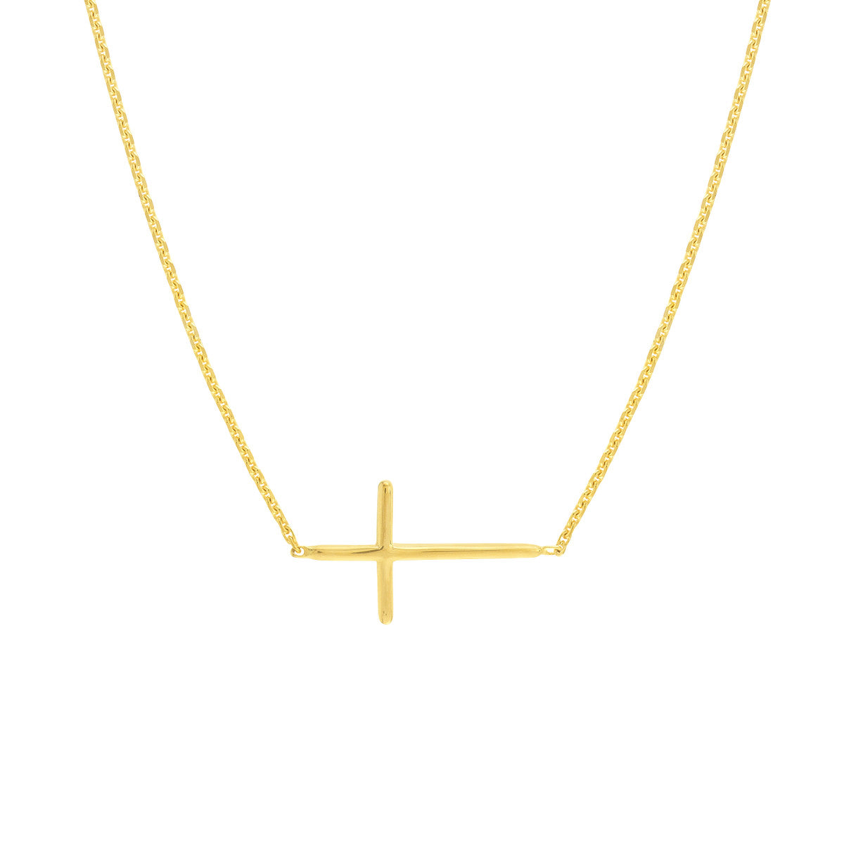 14Kt Yellow Gold East-West Cross Pendant