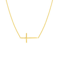 14Kt Yellow Gold East-West Cross Pendant