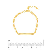 14kt Yellow Gold ID Plate Adjustable Curb Chain Bracelet