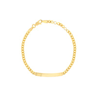 14kt Yellow Gold ID Plate Adjustable Curb Chain Bracelet