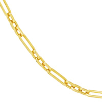 14Kt Yellow Gold 3.9mm 20" (3+1) Figaro Paperclip Link Chain Necklace