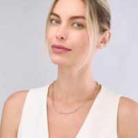 14Kt Yellow Gold 3.9mm 20" (3+1) Figaro Paperclip Link Chain Necklace
