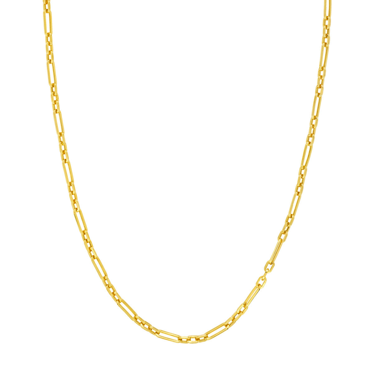14Kt Yellow Gold 3.9mm 20" (3+1) Figaro Paperclip Link Chain Necklace