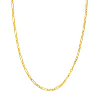 14Kt Yellow Gold 3.9mm 20" (3+1) Figaro Paperclip Link Chain Necklace