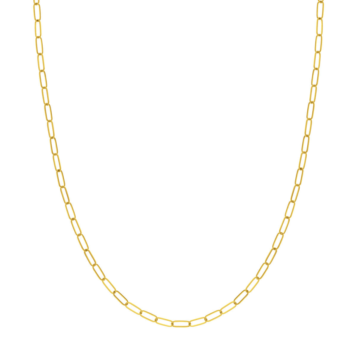 14Kt Yellow Gold 3mm 18" Paperclip Chain Necklace